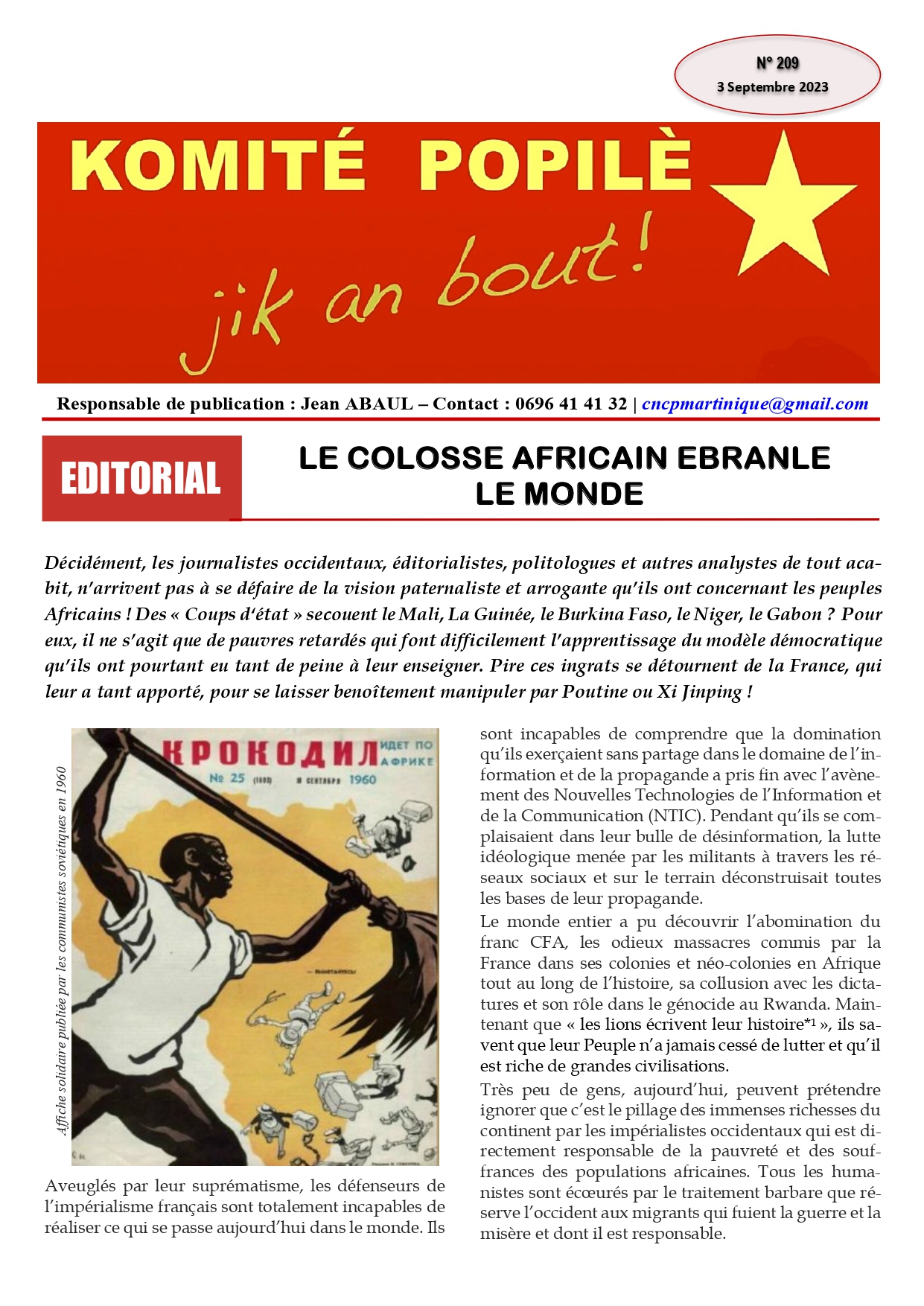 Journal Jik An Bout N°209