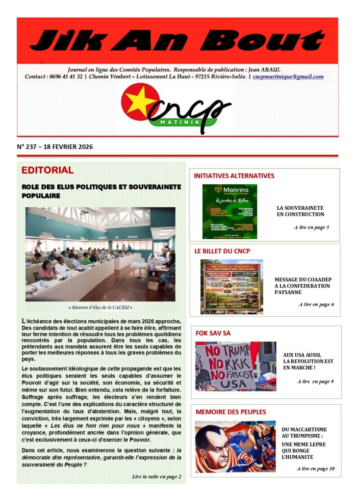 Journal Jik An Bout N°237 couverture