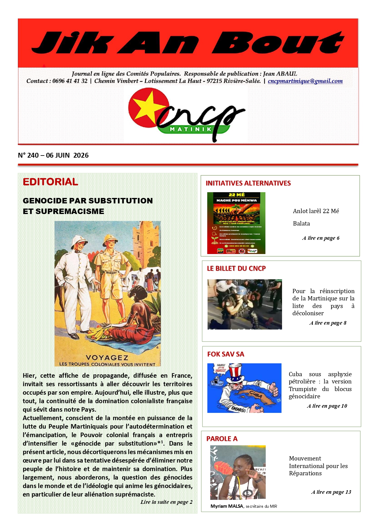 Journal Jik An Bout N°240