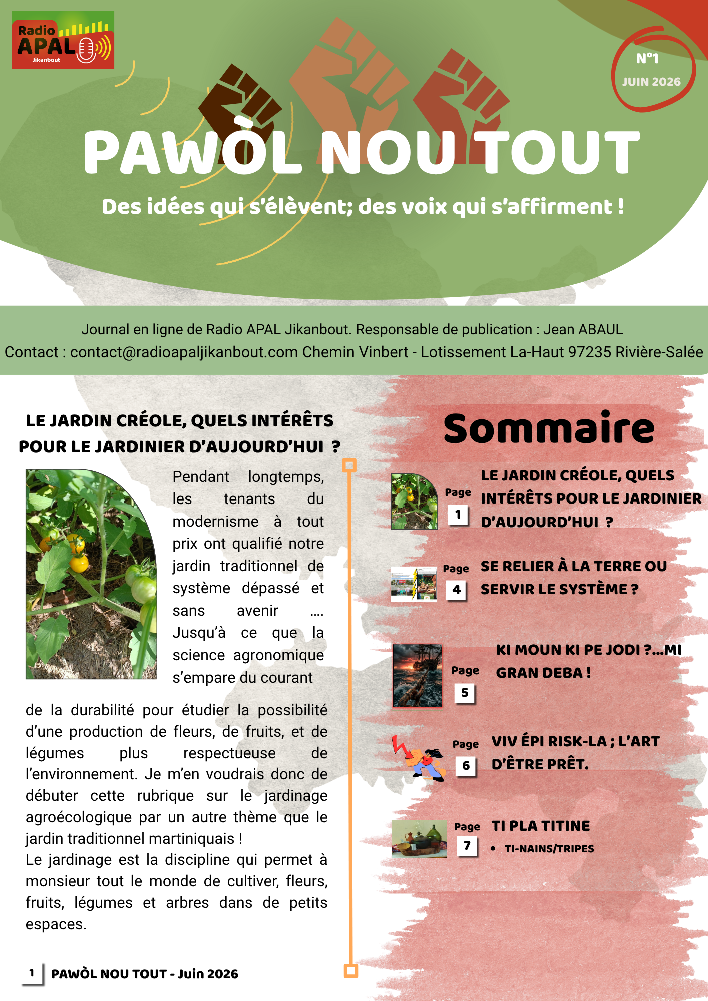 Journal Pawòl Nou Tout N°1